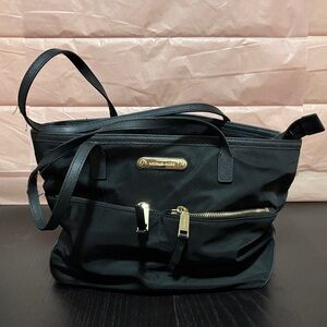 Michael Kors Black Shoulder Bag with Gold Accents